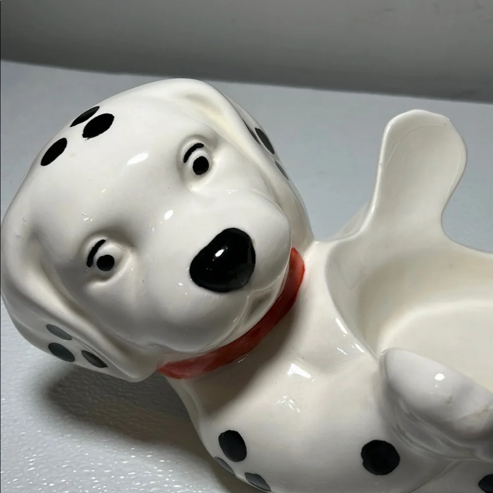 Treasure Craft Dalmatian Dog Bowl White Black Spots Ceramic from Mexico